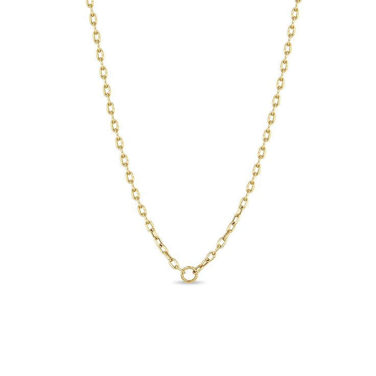 14k gold small hollow square oval link chain necklace with a small anchored circle ring pendant.  Can be worn alone or with added spring ring charms.SPECIFICS • 14k small square oval link chain is fixed at 18"• chain is approx. 2mm wide• circle ring is approx. 13mm• available in yellow gold only Yellow Gold Oval Link Charm Necklace With Adjustable Chain, 14k Gold Link Charm Necklaces For Everyday, Everyday 14k Gold Link Charm Necklaces, Everyday 14k Gold Link Charm Necklace, Dainty Yellow Gold Oval Link Chain Necklace, Yellow Gold Link Charm Necklace With Cable Chain, Yellow Gold Oval Link Charm Necklace For Everyday, 14k Yellow Gold Oval Link Charm Necklaces, Yellow Gold Oval Charm Necklace With Delicate Chain