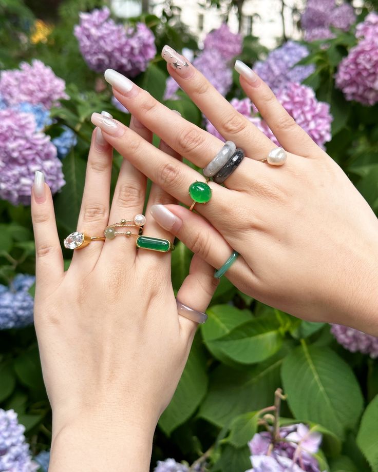 Jade Rings For Women, Lucy Outfits, Gem Design, Jade Rings, Summer Rings, Small Ring, Ring Ideas, Jade Ring, June 17