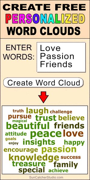 a sign that says create free personalized wordclouds with the words love, passion, friends and create word cloud