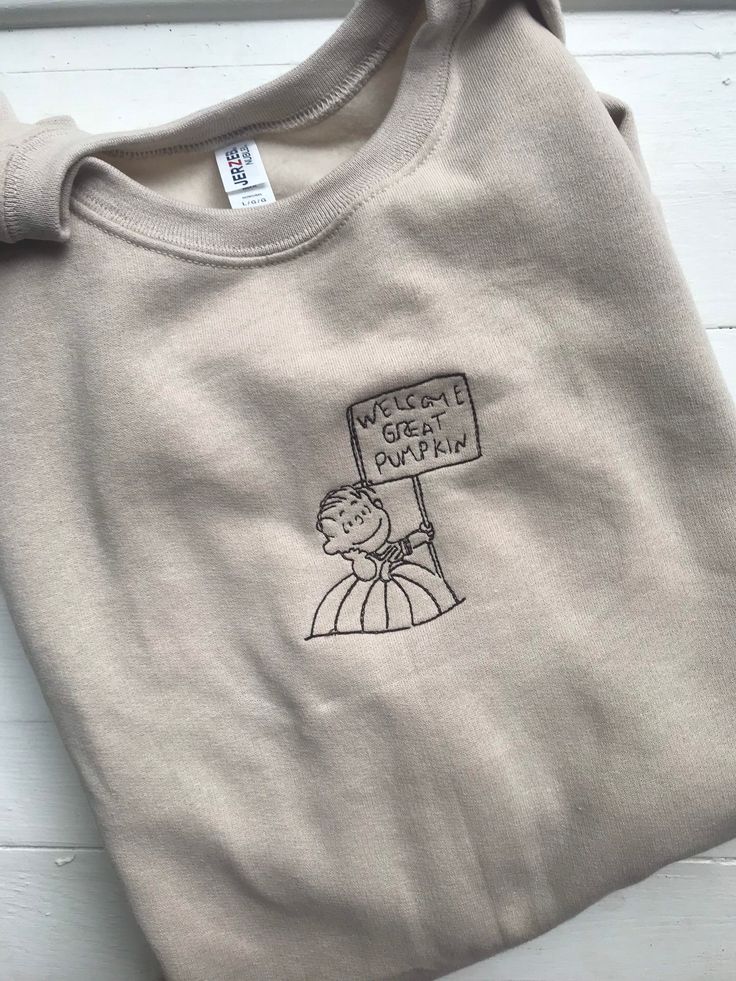 The Great Pumpkin Charlie Brown, Linus Halloween Embroidered Sweatshirt Embroidery Sweatshirt Ideas, The Great Pumpkin Charlie Brown, Fall Crewneck Sweatshirt, Great Pumpkin Charlie Brown, Fall Crewneck, Simple Sweatshirt, The Great Pumpkin, Great Pumpkin, Embroidery Sweatshirt