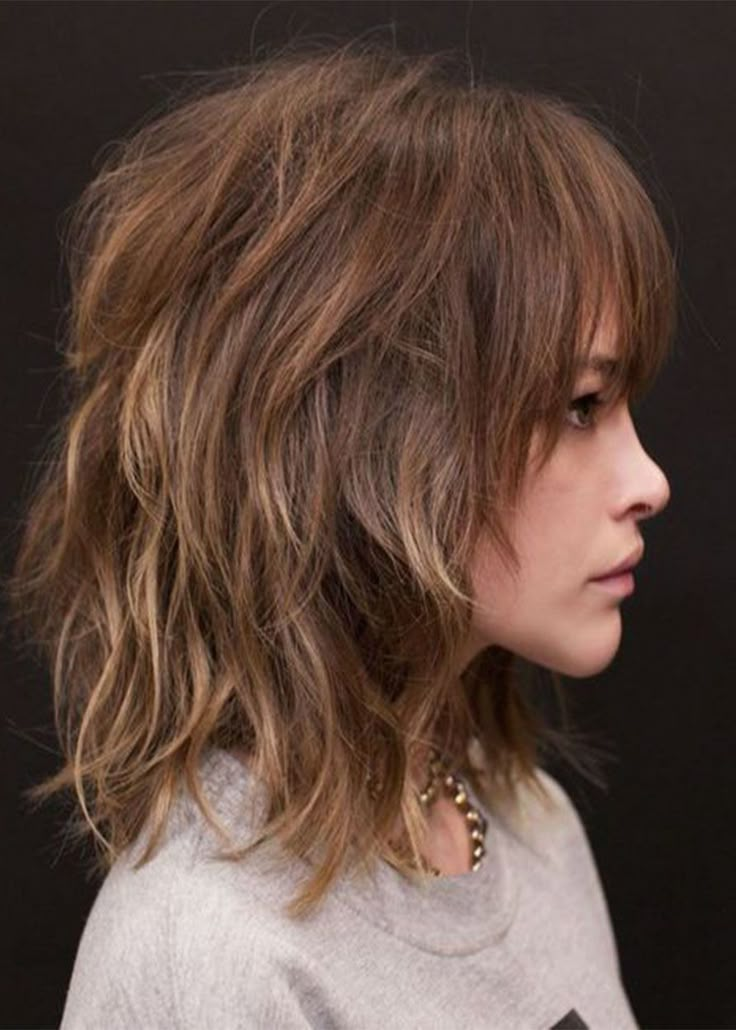 #wigsbuy #Medium Layered Hairstyles Women's Wavy Shag Shaggy Synthetic Capless Wig 18Inch Medium Shaggy Hairstyles, Modern Shag Haircut, Ideas Haircut, Medium Shag Haircuts, Kadeřnické Trendy, Medium Layered Hair, Shag Hairstyles, Shag Haircut, Grunge Hair