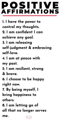 a poster with the words positive affirmations written in red and black on it