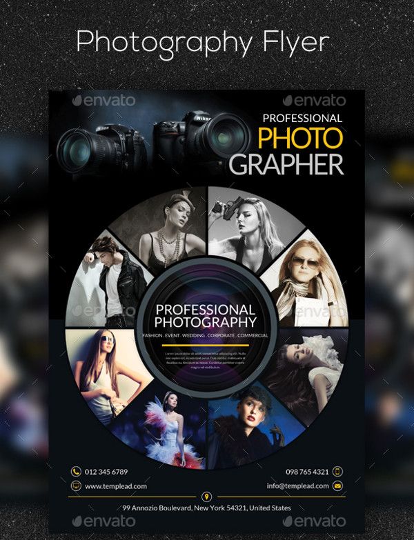 the photographer flyer is shown with photoshopped images and text, as well as an image