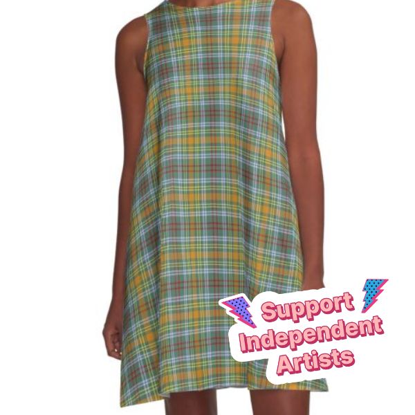 Loose-fit, mid-length sleeveless dress with silky handfeel. Printed on both sides. Machine washable. Size range XS-2XL. The O'Brien clan tartan is a classic plaid pattern green and orange, with bright yellow, light blue, and red accents. O'Brien and Brien families are found in County Clare, Cork, Dublin, Kilkenny, Limerick, Meath, Tipperary, Waterford, Wexford, and Wicklow censuses; they are some of the most common surnames of people with Irish heritage in North America. Casual Plaid A-line Dress, Summer A-line Plaid Dress, Casual A-line Plaid Dress, Casual Plaid Sleeveless Dress, Sleeveless Plaid Dress For Spring, Fitted Sleeveless Plaid Casual Dress, Casual Fitted Sleeveless Plaid Dress, Fitted Sleeveless Plaid Sundress, Casual Sleeveless Plaid Dress