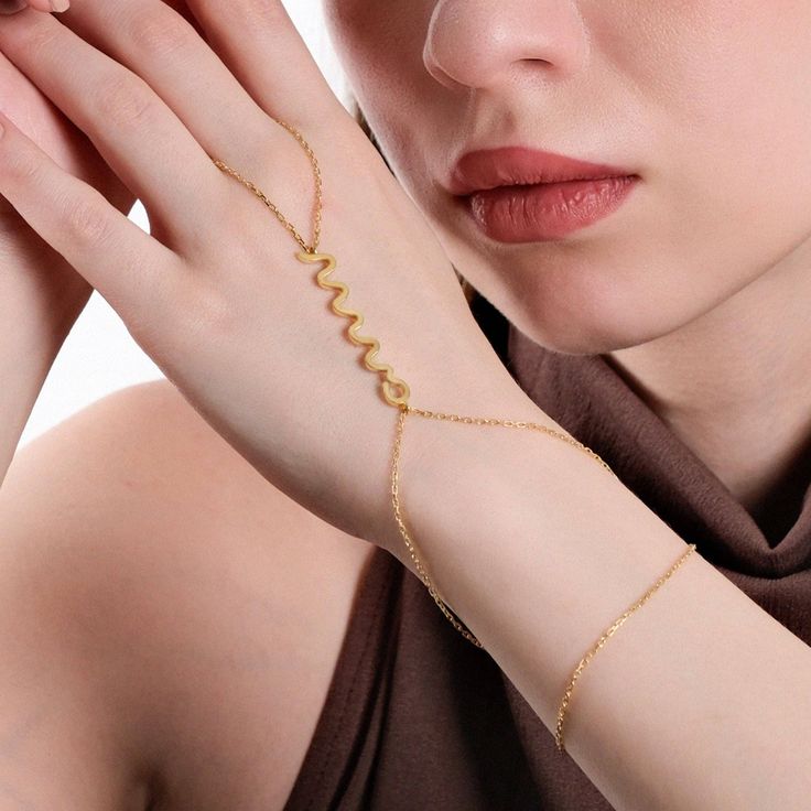 Sizzling hot deal! 18K Gold Vermeil Snake Hand Chain Bracelet, Slave Bracelet, Ring Bracelet, Finger Ring Bracelet, Hand Bracelet, Christmas Gift, available at a unbeatable price of $144.60 Ignite the town!
#SlaveBracelet #GoldRingBracelet #FingerRingBracelet #HandChain #HandBraceletChain #HandChainBracelet #SnakeBracelet #HandJewelry #WaveBracelet #ZigzagBracelet Finger Ring Bracelet, Hand Chain Bracelet, Wave Bracelet, Bracelet Christmas, Snake Bracelet, Hand Bracelet, Snake Design, Bracelet Ring, Hand Chain