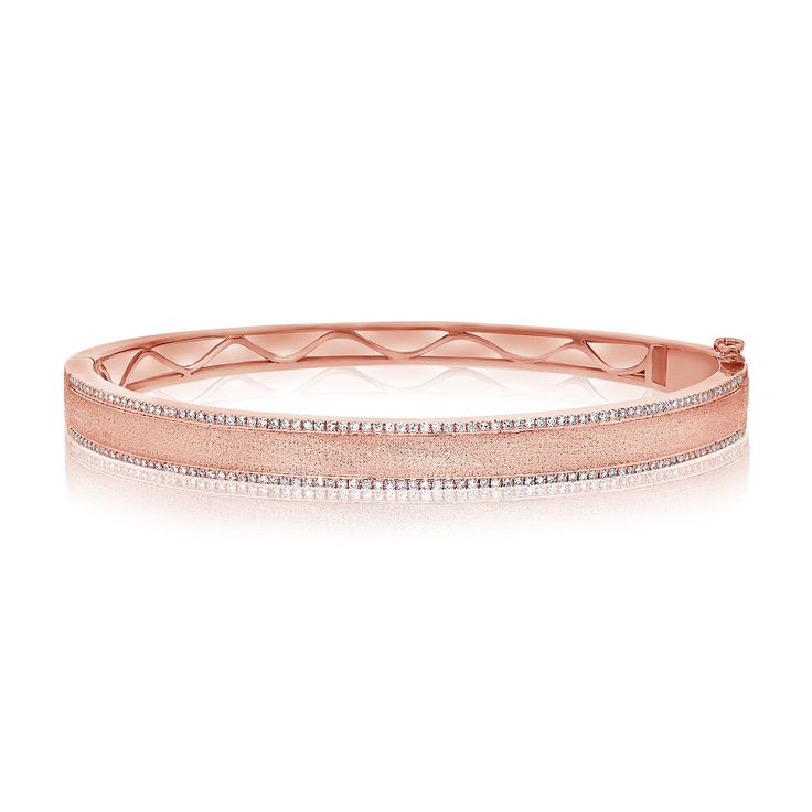 Diamond details: Pave diamonds Total Carat Weight: 0.74 Color: G/H Clarity: SI Metal: 14k solid gold Lengths: 15-19 cm ﻿Closure: Push clasp with safety latch Luxury Round Cut Diamond Bracelet With Pave Setting, Luxury Diamond Bracelet With Pave Setting, Rose Gold Diamond Bangle With Pave Setting, Diamond Bangle In Rose Gold With Pave Setting, Diamond Bracelet With Pave Setting And Round Cut, Formal Diamond Bracelets With Pave Setting, Formal Gold Bracelet With Pave Cubic Zirconia, Diamond Bracelets With Pave Setting For Formal Occasions, Formal Gold Cubic Zirconia Bracelet With Pave Setting