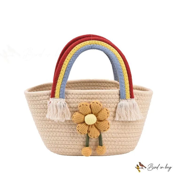 Bird in Bag - Small bags female new handbag fresh sweet cotton linen woven bucket bag Bucket Bag Style, Diy Bag Designs, Straw Beach Bag, Yellow Beige, 2022 Trends, Cheap Handbags, Street Trends, Word Wrap, Bird In Bag