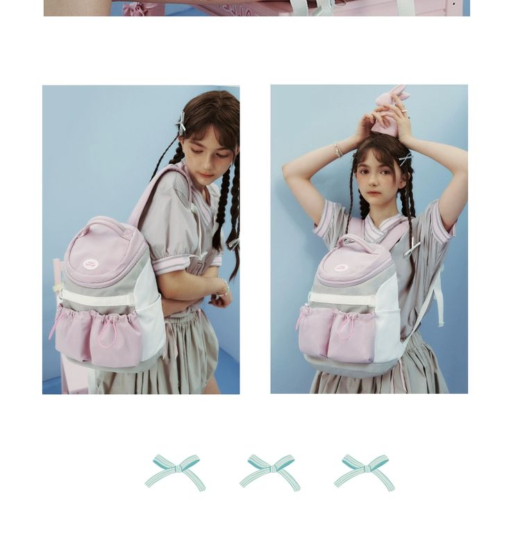 Playful Standard Backpack For Daily Use, Playful Backpack For Daily Use, Harajuku Style Travel Backpack, Harajuku Style Standard Backpack For Travel, Harajuku Style Backpack For Travel, Cute Pink Backpack For Outdoor Activities, Trendy White Backpack For Outdoor Activities, Harajuku Style White Backpack For Travel, Harajuku Style White Travel Backpack