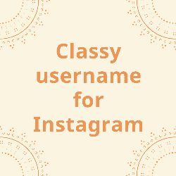 the text classy username for instagram is shown in an orange and white background