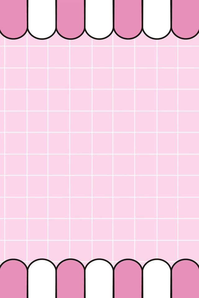 a pink background with white and black lines on the top, bottom and bottom edge