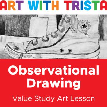 an image of a drawing book with the title'observational drawing value study art lesson '