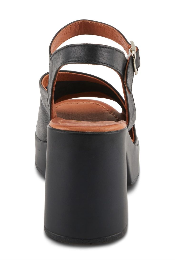 An asymmetric topline lends modern dimension to a rich leather sandal lifted by a modest platform and chunky block heel. 3 1/4" heel; 1" platform Adjustable ankle strap with buckle closure Leather upper and lining/synthetic sole Made in Turkey Modern Platform Block Heels With Open Toe, Platform Sandals With Medium Width And Open Heel, Modern Wedge Sandals With Heel Strap And Open Heel, Modern Chunky Platform Heels With Ankle Strap, Modern Leather Heels With Chunky Platform, Modern Heels With Chunky Platform And Ankle Strap, Modern Chunky Platform Leather Heels, Modern Block Heels With Heel Strap And Closed Toe, Chic Slingback Sandals With Chunky Platform And Ankle Strap