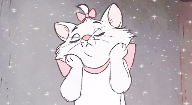 a cartoon cat with its eyes closed standing in front of stars