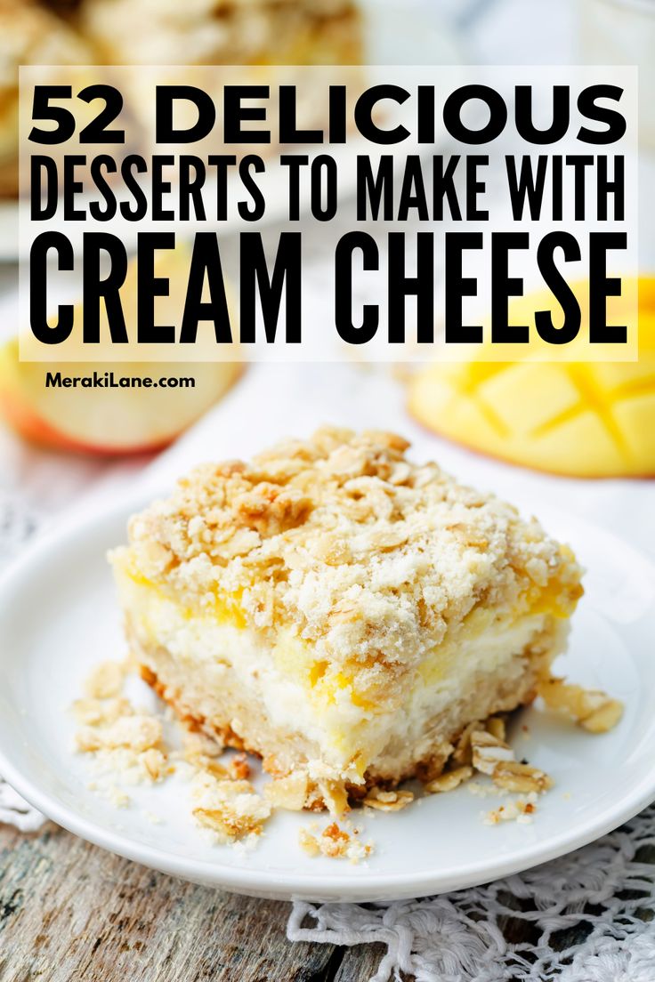 desserts to make with cream cheese on a white plate