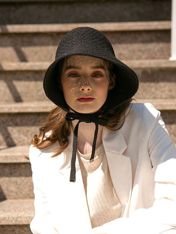 Editor's NotesELKE BLOEM's hat is lovely and perfect for daily wear.- Light-weighted- Eye-catching ribbon strap detail- Ideal sun shade for the face- Feminine and basic styleMeasurements(in.)- Size: One size.- Head Girth: 22.05in. ~ 23.62in.- Height: 5.12in.- Brim: 3.94in.Composition & Care- 65% Paper, 35% cotton- Avoid direct heat and moisture- Dry cleaning or hand wash is recommendedDesigner- by ELKE BLOEM Chic Spring Straw Hat, Adjustable Pre-tied Spring Hat, Chic Hats With Uv Protection And Adjustable Fit, Chic Adjustable Hats With Uv Protection, Chic Adjustable Hat With Uv Protection, Chic Adjustable Wide Brim Bucket Hat, Adjustable Chic Bucket Hat For Spring, Chic Adjustable Bucket Hat For Spring, Chic Adjustable Bucket Hat