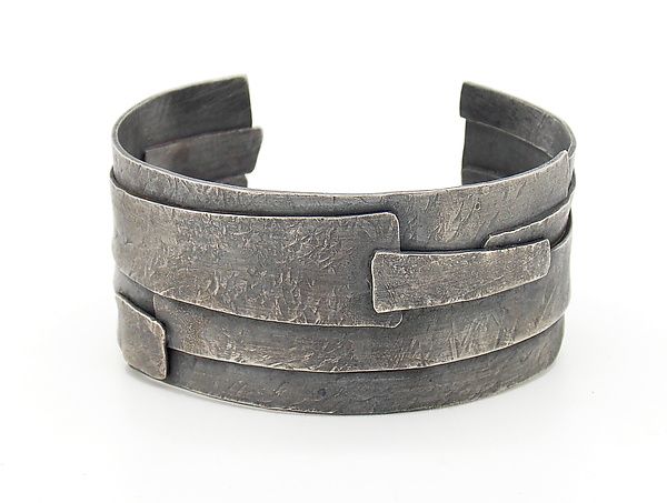 Small Birch Cuff by Sasha Walsh (Silver Bracelet) Modern Hammered Metal Cuff Bracelet, Modern Hand-cast Cuff Bracelet As Gift, Contemporary Metal Cuff Bracelet, Adjustable Metal Contemporary Cuff Bracelet, Modern Adjustable Oxidized Bracelet, Contemporary Adjustable Metal Cuff Bracelet, Modern Oxidized Finish Cuff Bracelet, Modern Adjustable Oxidized Bracelets, Modern Adjustable Bracelets With Oxidized Finish