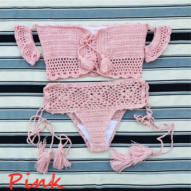 Cheap Crochet Swimwear For Beach, Cheap Crochet Crop Top For Beach, Crochet Swimwear Pattern, Crochet Bathing Suit, Bow Hair Tie, Crochet Lingerie, Super Easy Crochet, Crochet Bathing Suits, Crochet Swimsuit