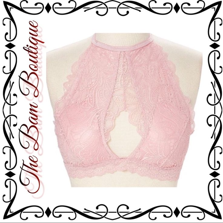 Product Description: Sweet Lace Lends A Dash Of Romantic Charm To Your Top Drawer Selection In This Bralette That Boasts A Plunging Neckline. Adjustable Strap Removable Light Padding 2-Hook And Eye Closure 90% Nylon / 10% Spandex Hand Wash; Hang Dry Pink Feminine Bra For Wedding, Feminine Delicate Lace Bra For Party, Feminine Party Bra, Elegant Pink Summer Bra, Fitted Pink Bra For Wedding, Pink Lace Trim Bra For Wedding, Pink Feminine Wedding Bra, Wedding Bra With Lace Trim In Pink, Wedding Bra With Pink Lace Trim