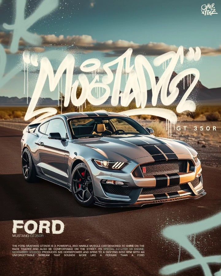 Mustang Gt, Gt350R, Poster, street art, cars, sport car Car Posters Wallpaper, Car Graphics Design, Vintage Car Design, Cars Design Graphic, Car Poster Design Ideas, Cars Poster Design, Car Posters Design, Car Posters For Room, Car Poster Design Graphics