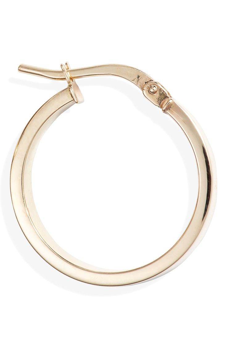 Timeless elegance defines these highly polished hoop earrings handcrafted from luminous 14-karat gold. 3/4" hoop diameter; 1/8" width Snap-post closure 14k gold Made in Italy 14k Yellow Gold Round Hoop Earrings, Minimalist 14k Gold Hoop Earrings With Shiny Finish, Classic Rose Gold Huggie Hoop Earrings, Formal Small Hoop Earrings Tarnish Resistant, Everyday Luxury Classic Round Huggie Earrings, Classic Huggie Earrings With Spring Ring Clasp For Anniversary, Timeless 14k Gold Oval Hoop Earrings, 14k Gold Oval Hoop Earrings Timeless Style, Timeless Oval 14k Gold Hoop Earrings