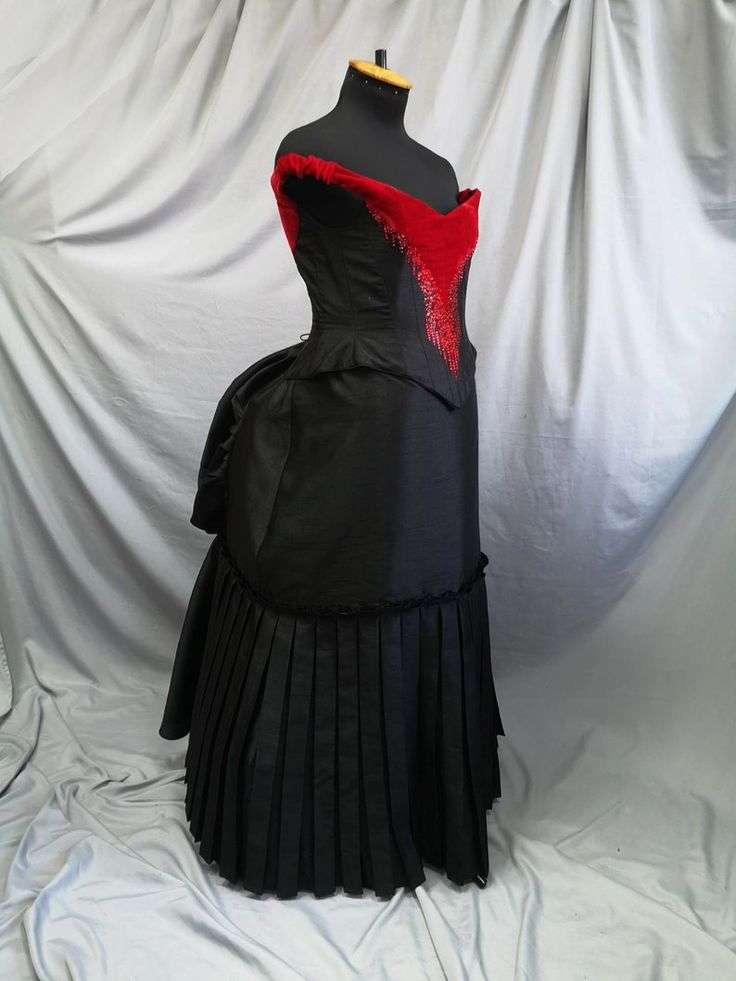 Vampire Gothic Dress Black Beaded Victorian Gown | Etsy Black Fitted Taffeta Gown, Fitted Black Taffeta Gown, Red Fitted Victorian Dress For Evening, Fitted Red Victorian Dress For Evening, Fitted Gown For Theater, Gothic Ball Gown For Evening, Vintage Victorian Dress For Halloween Evening, Black Regency Dress For Costume Party, Victorian Ball Gown Dress For Theater