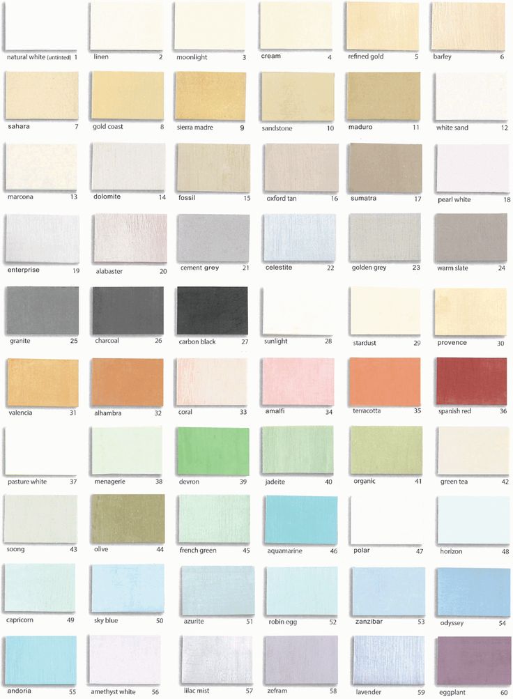 the color chart for different shades of paint