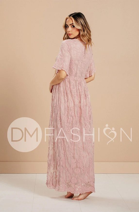 Aspen Silver Pink Lace Dress - DM Exclusive Quality online women’s modest clothing & accessories boutique. Everything you need at unbeatable prices. Modest dresses Modest bridesmaid dresses, modest missionary dresses, mother of the bride dresses Modest swim designs. One pieces, tankinis, midkinis, and more! Missionary Dresses, Modest White Dress, Beach Date Night, Mauve Lace Dress, Boho Lace Dress, Date Night Summer, Blush Lace Dress, Modest Swim, Lace Edges