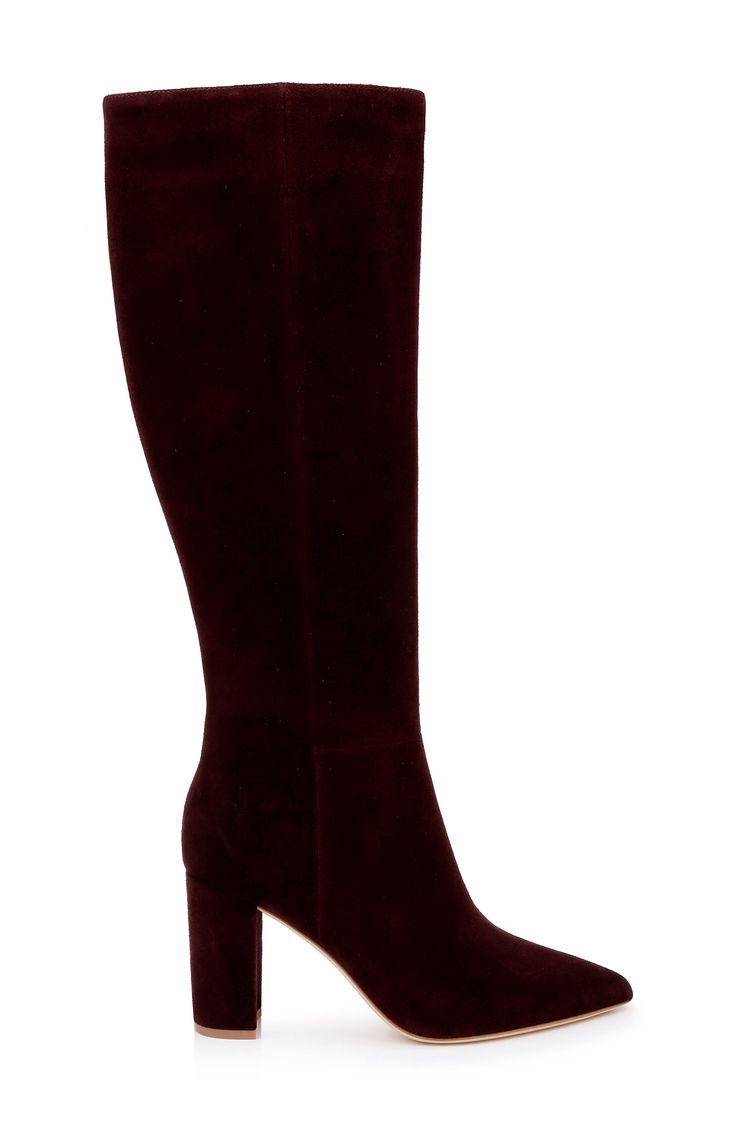 Glossy hardware graces the full-length side zip climbing the towering shaft of this rich leather boot shaped by a pointy toe and wrapped half-column heel. 3 1/4" heel Leather upper, lining and sole Imported Knit Denim, Leather Boot, Fall Shopping, Shoe Sale, Winter Collection, Knee High Boots, Side Zip, Leather Boots, Loafer Flats