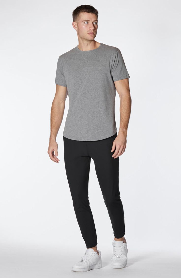 A curved hem enhances the fit of this versatile crewneck T-shirt made from soft, stretchy PYCA Pro® fabric that's wrinkle-resistant and retains its shape. 29 1/2" length (size Medium) Crewneck Short sleeves 62% polyester, 33% cotton, 5% spandex Machine wash, dry flat Imported Sporty T-shirt With Relaxed Fit And Shirttail Hem, Sporty Relaxed Fit Crew Neck Muscle Tee, Sporty Relaxed Fit Muscle Tee With Crew Neck, Casual Cotton Activewear With Scoop Neck, Versatile Moisture-wicking Crew Neck T-shirt, Versatile T-shirt With Shirttail Hem For Layering, Relaxed Fit Crew Neck Muscle Tee, Athleisure Muscle Tee With Relaxed Fit, Moisture-wicking 4-way Stretch Tops For Loungewear