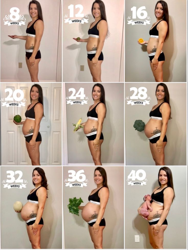 a series of photos showing the stages of a pregnant woman