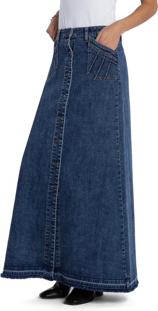 Wash Lab Denim Royal Denim Maxi Skirt | Nordstrom Medium Wash Full Length Relaxed Denim Skirt, Relaxed Full Length Denim Skirt In Medium Wash, Classic Straight Leg Denim Skirt With Pockets, Classic Denim Blue Denim Skirt With Pockets, Classic Dark Wash Cotton Denim Skirt, Classic Dark Wash Denim Skirt With Pockets, Relaxed Fit Dark Wash Denim Skirt With Pockets, Dark Wash Denim Skirt With Pockets And Relaxed Fit, Medium Wash Full-length Skirt With Pockets