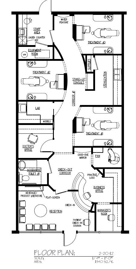 the floor plan for an office