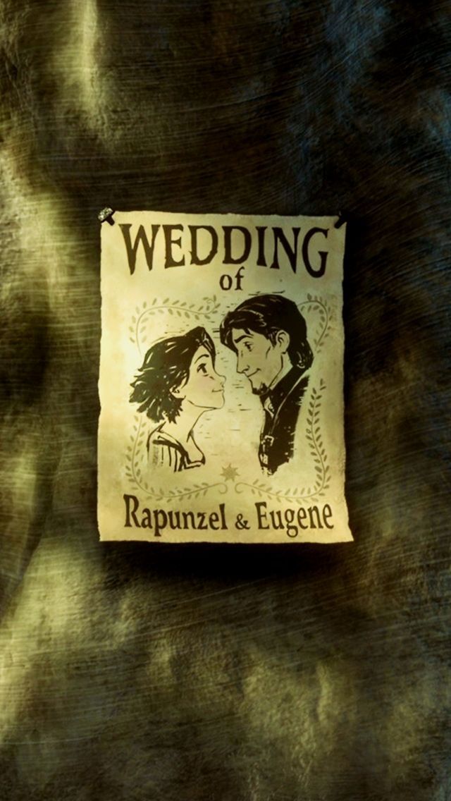 a label on the back of a jacket that says, wedding of rapunzel and fugene