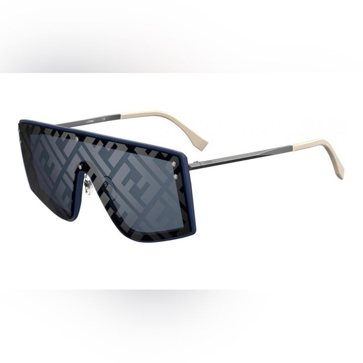 Brand New* Never Worn Fendi F Logo Sunglasses In Navy Blue Unisex Designer Shield Sunglasses For Summer, F Logo, Logo Sunglasses, Sun Glass, Fendi Accessories, Sunglasses Logo, Fendi Logo, Sunglasses Accessories, New Color