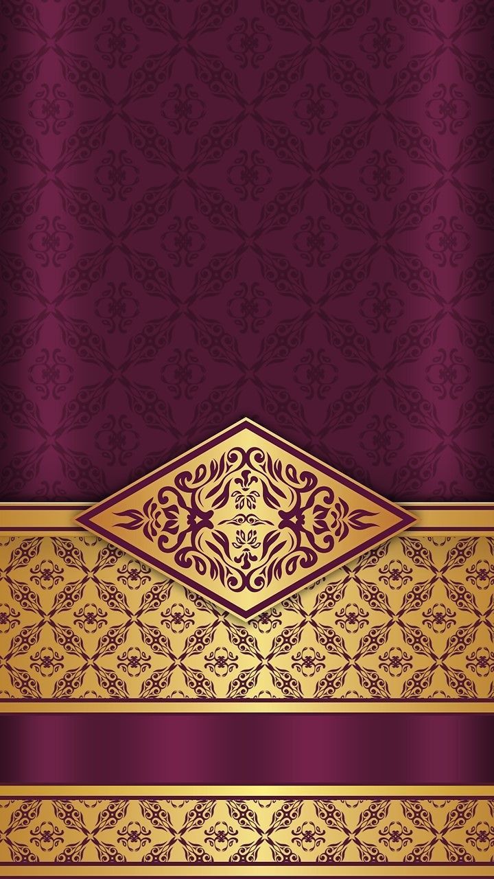 a purple and gold background with an ornate design