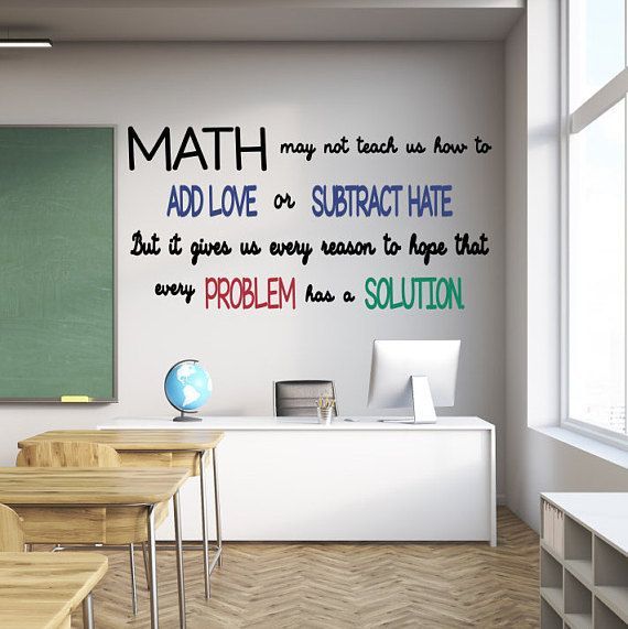 Every Problem Has A Solution, High School Math Classroom, Math Wall, Math Classroom Decorations, Math Quotes, Middle School Math Classroom, Colorful Stationery, Math Boards, Classroom Quotes