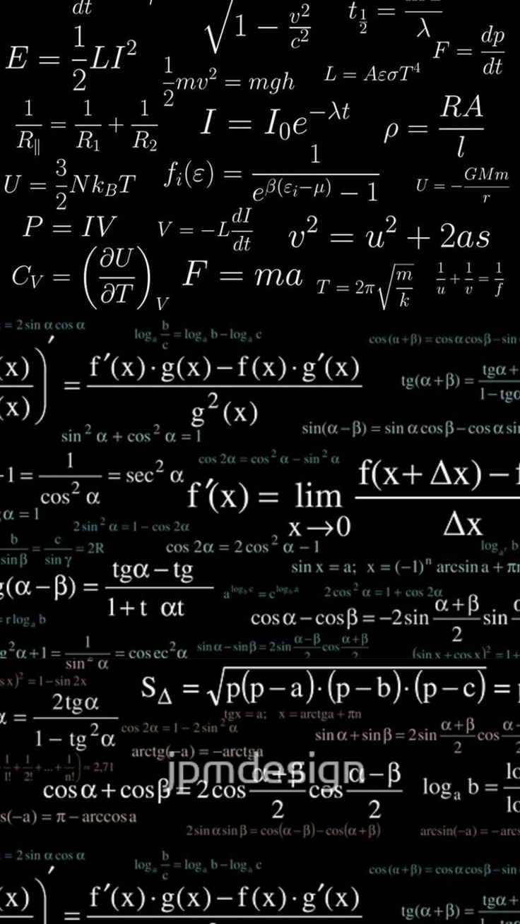 an abstract black and white background with many calculations