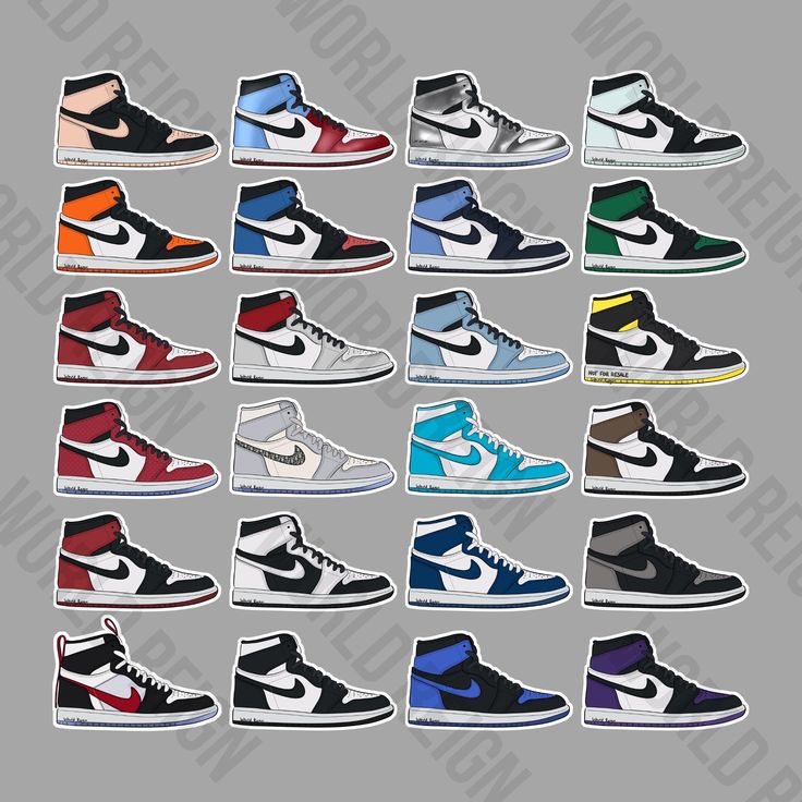 Jordan Retro High OG Vinyl Sticker RANDOM (4)/RANDOM (8) - Colour ways will be selected at random (no double ups) COMPLETE SET - All 24 colour ways Approx. Size: 50mm x 34mm Australia Shipping Standard (untracked) - Can take up to 10 business days to arrive depending on your location, remote areas can take longer. Tracked - As a general guideline 1-4 business days Express - As a general guideline 1-2 business days Free standard shipping over $30 will be provided with tracking. International Ship Closet Jordans, Jordan Retro 2, Sticker Random, Jordan Shoe, Funny People Pictures, Retro 2, Jordan Retro 1, Retro 1, Cute Nike Shoes