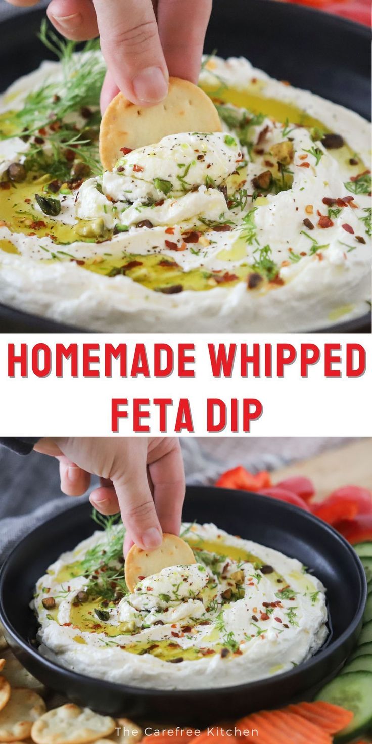 homemade whipped feta dip is the perfect appetizer for any party