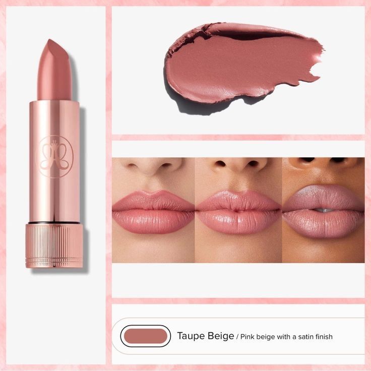 Anastasia Beverly Hills Makeup | Anastasia Satin Lipstick In Taupe Beige Nib | Color: Pink/Tan | Size: Os  #эйвон #avon #матоваяпомада #ейвон #свотчи #белорусскаякосметика #luxvisage #фаберлик #каталогэйвон Lipstick Shade, Anastasia Beverly Hills Makeup, Satin Lipstick, Hot Lips, Lipstick Shades, Pink Beige, Anastasia Beverly Hills, Satin Finish, Beverly Hills