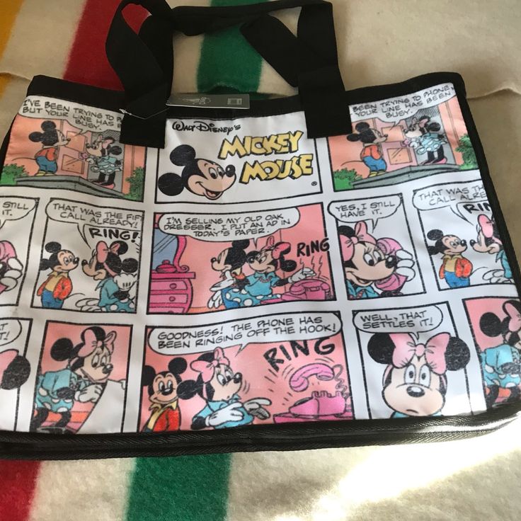 Disney Mickey Mouse Comic Strip Tote Bag Nwt *Authentic Disney Merchandise* Note : Item Will Come Folded Comes From A Clean Smoke-Free Home Like The Item But Not The Price? Make An Offer! Pink Cartoon Print Travel Bag, Themed Rectangular Bags For Daily Use, Fun Multicolor Bag With Character Print, Multicolor Cartoon Style Bag For Everyday Use, Playful Multicolor Cartoon Print Bag, Cartoon Style Multicolor Rectangular Bag, Pink Cartoon Print Bag For Everyday Use, Multicolor Character Print Bags For Daily Use, Disney Rectangular Shoulder Bag For Travel