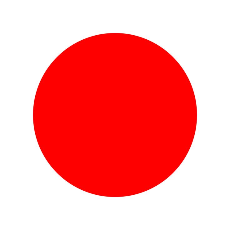 a red circle on a white background that is very large and has only one dot in it