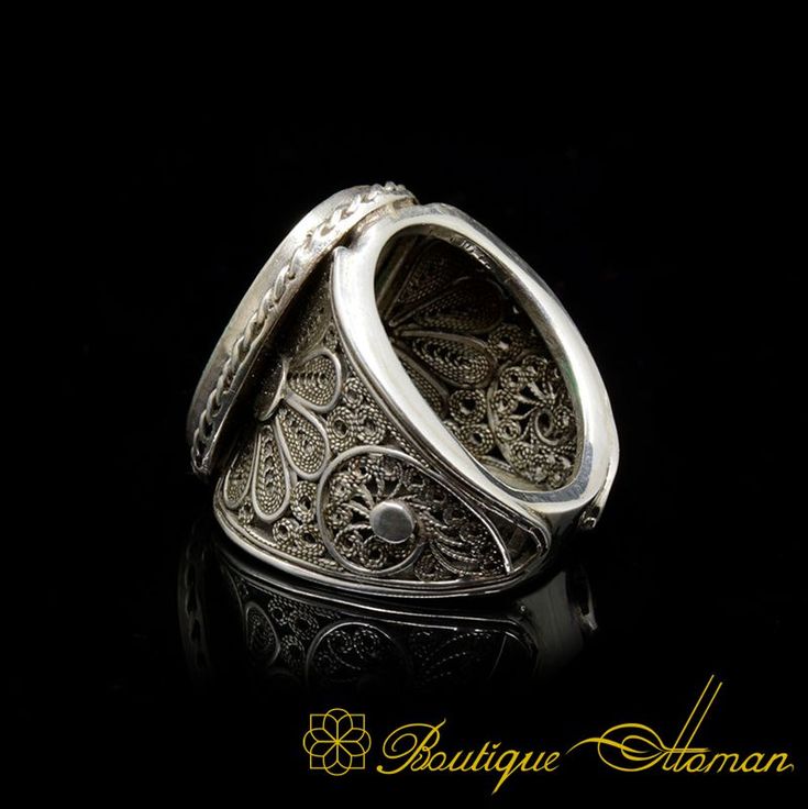 Filigree Basmala Islamic Ring Green Aqeeq-4 Luxury Oval Signet Ring With Intricate Design, Artisan Jewelry With Intricate Design For Anniversary, Traditional Silver Signet Ring For Ceremonial Use, Traditional Open Ring For Formal Occasions, Traditional Sterling Silver Signet Ring For Formal Occasions, Traditional Sterling Silver Signet Ring For Formal Events, Traditional Oval Engraved Signet Ring, Traditional Engraved White Gold Signet Ring, Traditional Engraved Oval Signet Ring