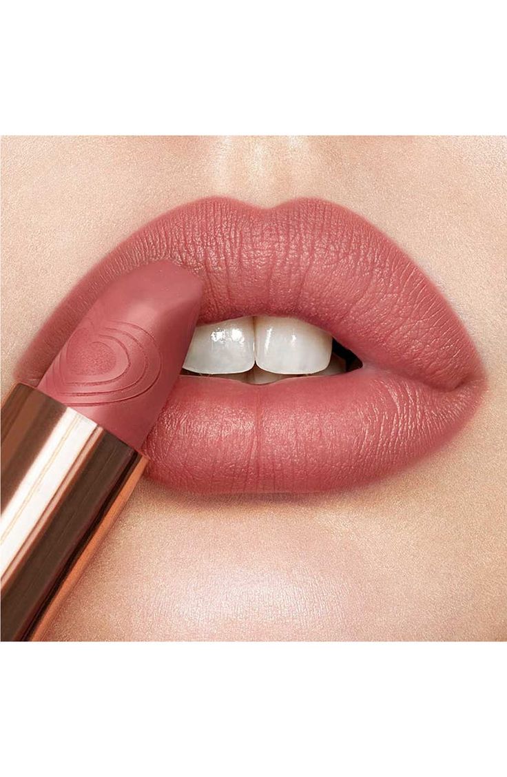 Wedding Belles Charlotte Tilbury, Mauve Lipstick Makeup, Lisa Eldridge Lipstick, Charlotte Tilbury Looks, Nude Lipstick Shades, Neutral Lip Color, Nude Pink Lipstick, Refillable Lipstick, Charlotte Tilbury Matte Revolution