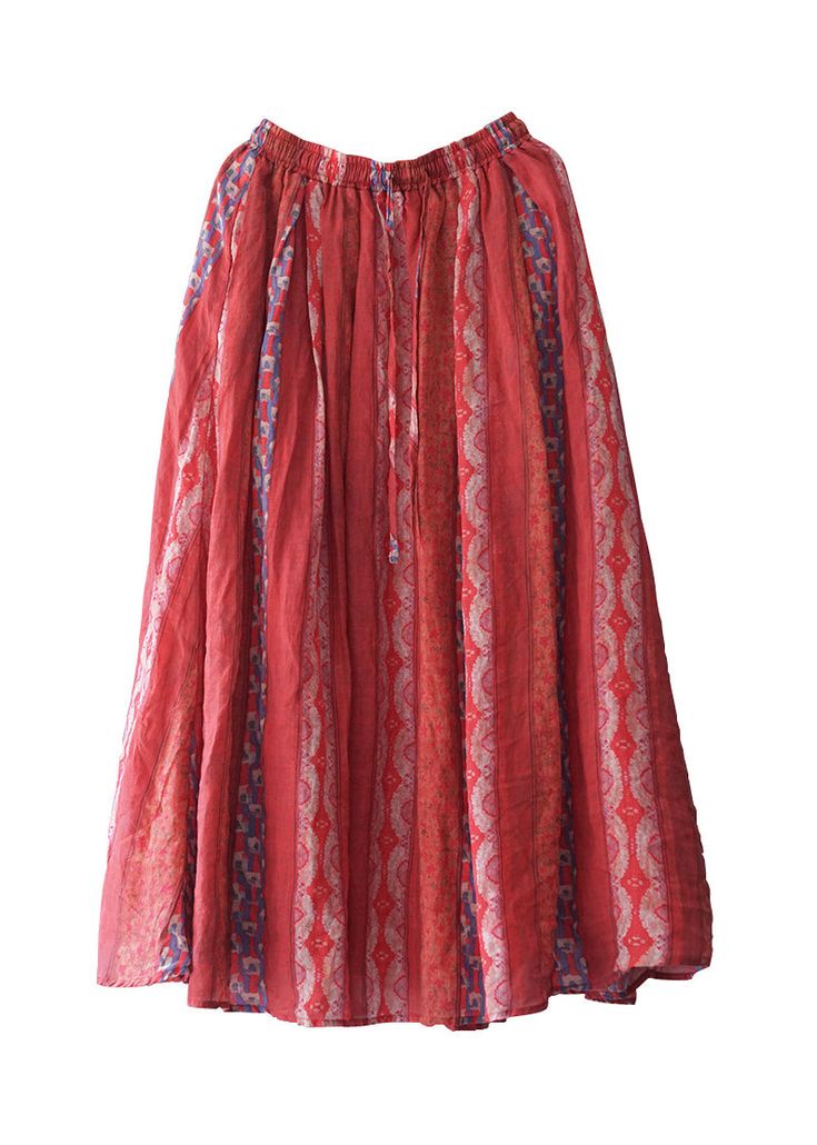 Women Red elastic waist pocket print Linen Beach Skirt SpringFabric: LinenSize & Fit: This garment fits true to size.Length: Size 4XL measures 35.88"from waist to hem.Waist:Fitted - elastic waist allows stretch Hip: Loosely Fitted. room for hips. Hand Wash Cold. Casual Maxi Skirt, Yoga Skirt, Backless Bodycon Dresses, Work Uniforms, Beach Skirt, Spring Fabric, Spring Women, Printed Linen, Types Of Skirts