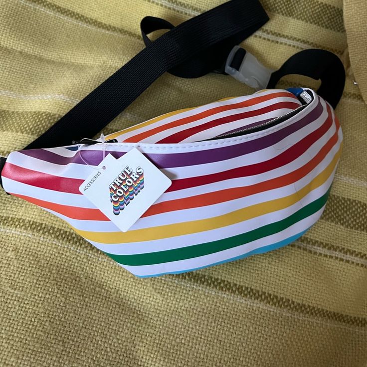 Nwt Rainbow Pride Fanny Pack. Super Cute! Casual Yellow Belt Bag For Everyday Use, Casual Yellow Belt Bag, Fun Multicolor Crossbody Shoulder Bag, Trendy Rainbow Travel Bag, Trendy Rainbow Bags For Everyday Use, Multicolor Belt Bag For Everyday Summer Use, Colorful Casual Crossbody Bag, Casual Rainbow School Bag, Fun Multicolor Shoulder Bag With Adjustable Strap