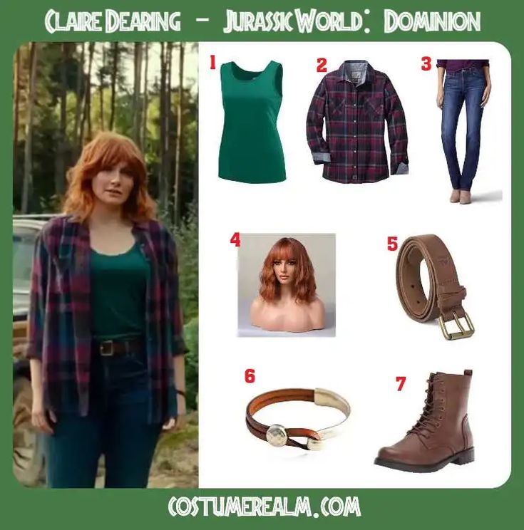 an image of a woman with red hair wearing jeans and plaid shirt in the woods