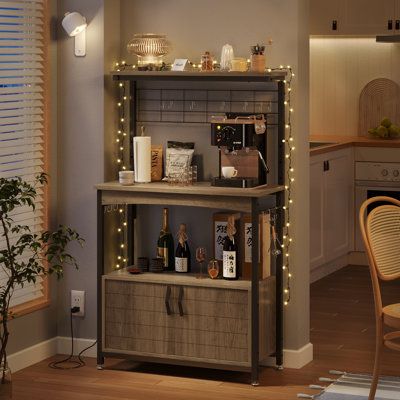 a room with a table and some bottles on it