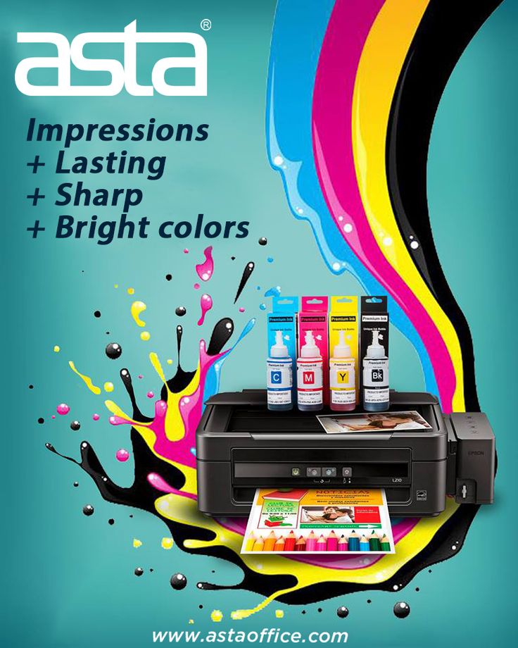 an advertisement for the asta ink printer