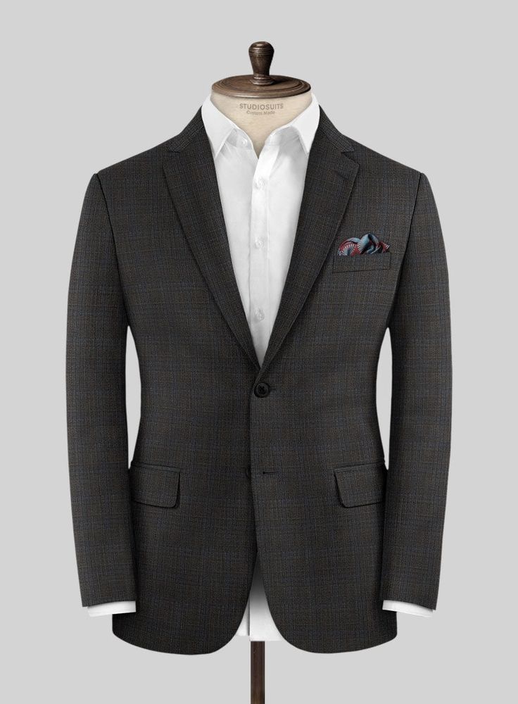 Your quest for an ideal suit will lead you to our versatile Loro Piana Matilde Wool Suit. Meticulously crafted from a harmonious blend of wool and elastane, this opulent rendition showcases a timeless dark brown hue subtly enhanced with a touch of blue, exuding a vintage charm. The classic silhouette of this suit ensures you command attention as the honored guest at every event on your calendar.  Choice of the Elite, Loro Piana is owned by LVMH Moët Hennessy Louis Vuitton SE, the French multinat Elegant Custom Fit Wool Suit, Elegant Wool Suits With Custom Fit, Elegant Single Breasted Wool Suit, Elegant Wool Suit With Welt Pockets, Elegant Wool Suits With Welt Pockets, Elegant Tailored Wool Three-piece Suit, Elegant Wool Blazer With Custom Fit, Elegant Wool Blazer Custom Fit, Timeless Long Sleeve Suits With Structured Boning